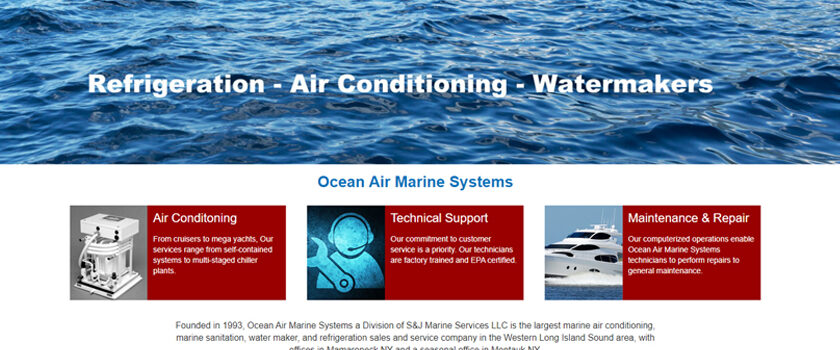 Ocean Air Marine website